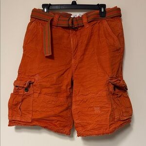 Aeropostale Vibrant Orange Cargo Shorts with Belt